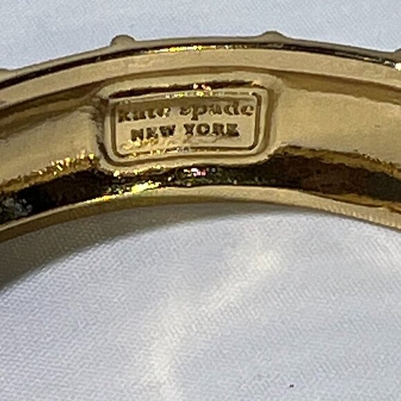 Kate Spade Harbor Lights Stripe Bracelet Navy & Ivory Striped Bangle - Picture 5 of 5